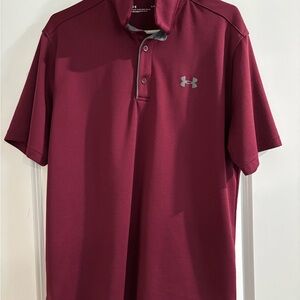 Under Armour Maroon Polo Shirt Athletic Performance